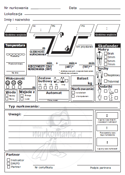 logbook nurkowy